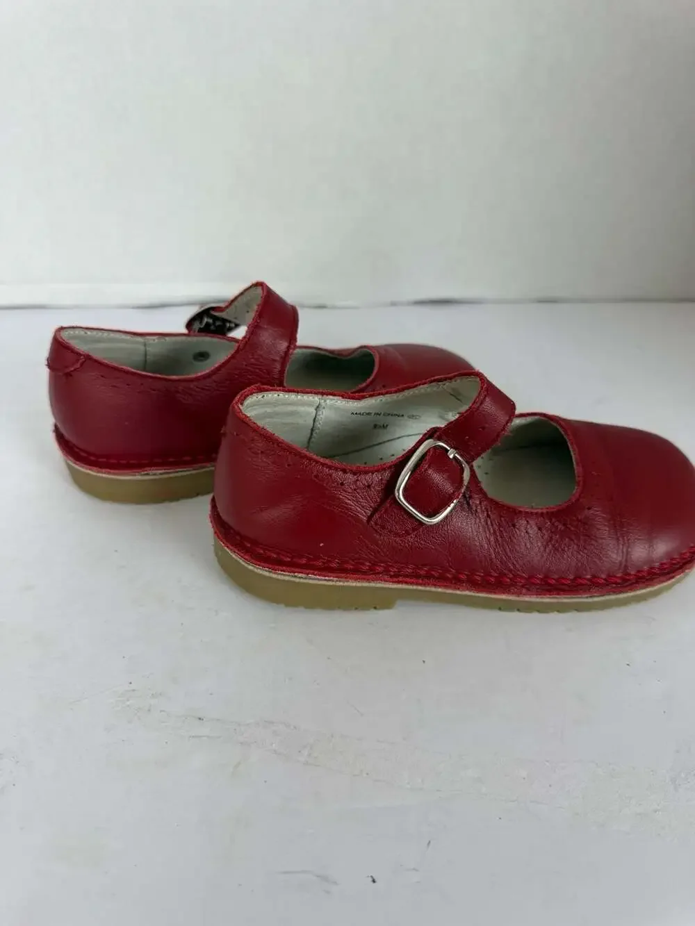Nina Kids Red Leather Mary Jane Shoes Size 9M